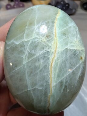 Green Moonstone Palm Stone/Wishing Stone